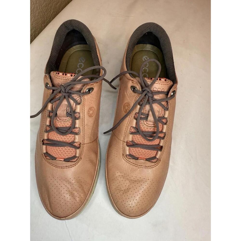 ECCO Gore-Tex Surround salmon Size 38 US Sz 7 yak leather lace-up golf‎ sneakers